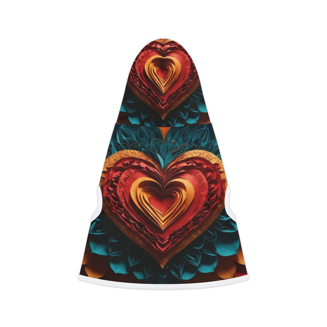 Vibrant Heart Bloom - Pet Hoodie - Pets - g(0D·IO) - XXS - Black Rib -