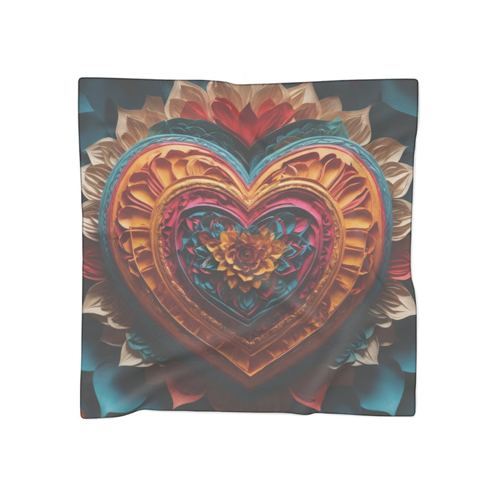 Vibrant Heart Bloom - Poly Scarf - Accessories - g(0D·IO) - Poly chiffon - 25" × 25" -