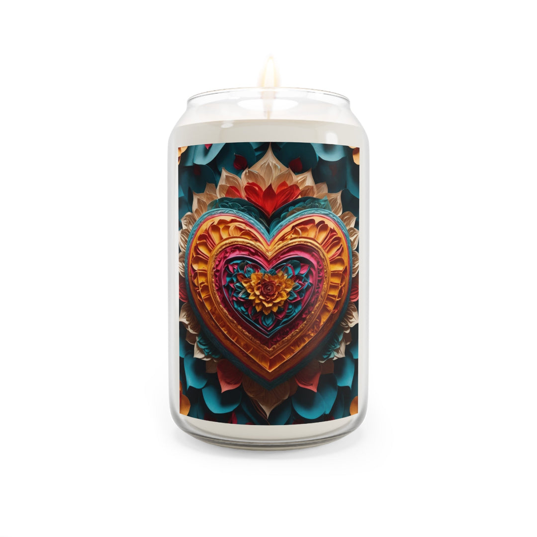 Vibrant Heart Bloom - Scented Candle - Home Decor - g(0D·IO) - Vanilla Bean - 13.75oz -