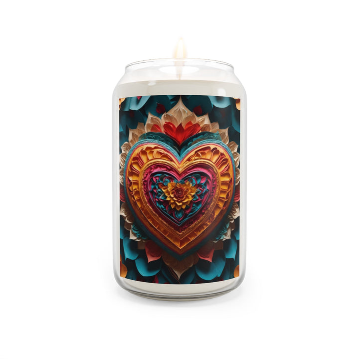 Vibrant Heart Bloom - Scented Candle - Home Decor - g(0D·IO) - Vanilla Bean - 13.75oz -