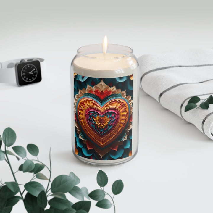 Vibrant Heart Bloom - Scented Candle - Home Decor - g(0D·IO) - Vanilla Bean - 13.75oz -