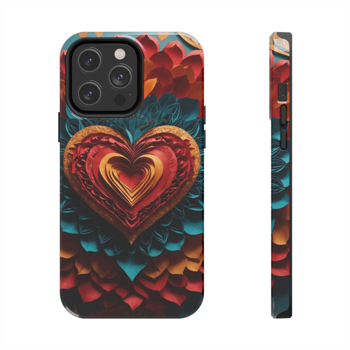 Vibrant Heart Bloom - Tough Phone Case - Phone Case - g(0D·IO) - iPhone 14 Pro Max - -