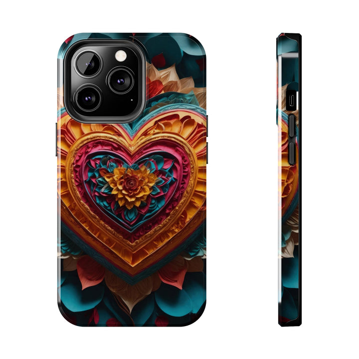 Vibrant Heart Bloom - Tough Phone Case - Phone Case - g(0D·IO) - iPhone 13 Pro - -