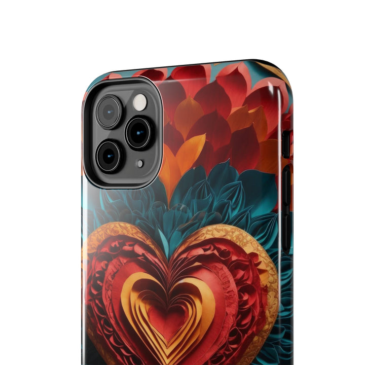 Vibrant Heart Bloom - Tough Phone Case - Phone Case - g(0D·IO) - iPhone 13 Mini - -