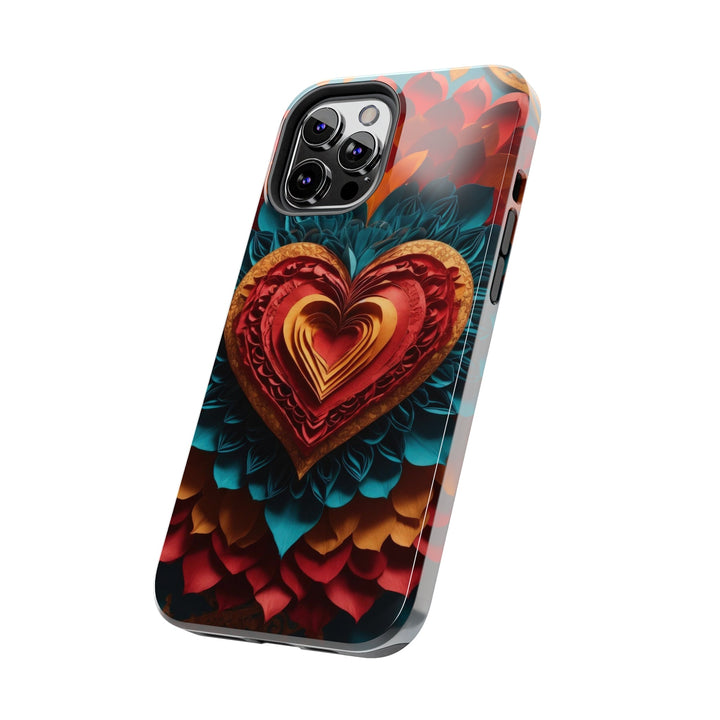 Vibrant Heart Bloom - Tough Phone Case - Phone Case - g(0D·IO) - iPhone 13 Mini - -