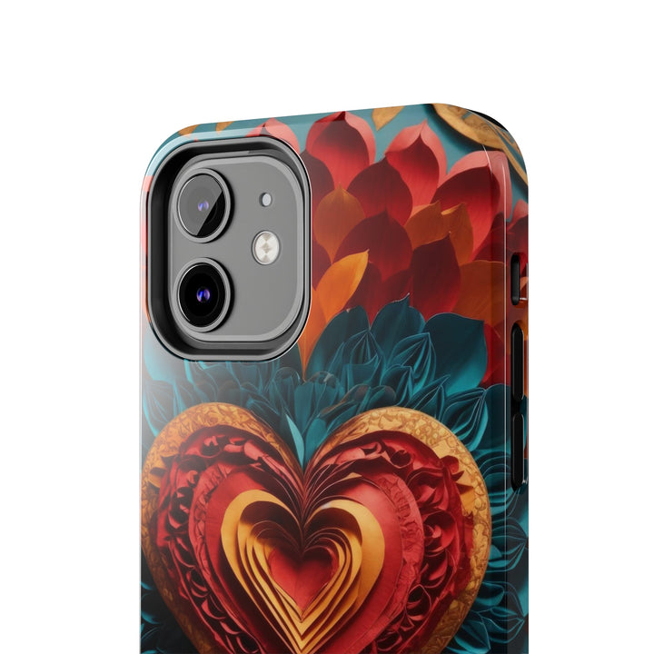 Vibrant Heart Bloom - Tough Phone Case - Phone Case - g(0D·IO) - iPhone 13 Mini - -