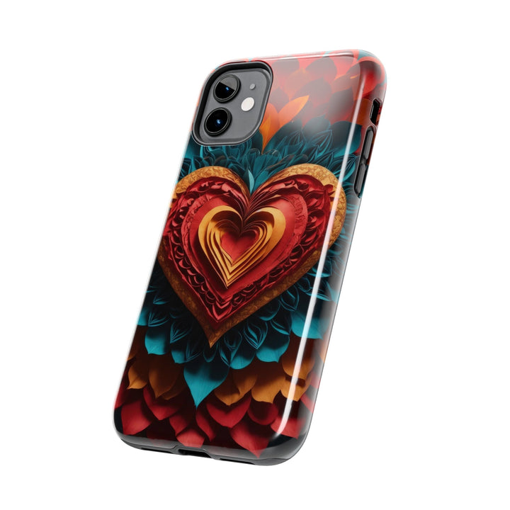 Vibrant Heart Bloom - Tough Phone Case - Phone Case - g(0D·IO) - iPhone 13 Mini - -