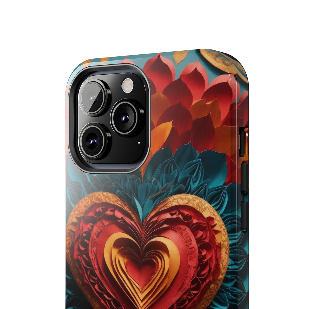 Vibrant Heart Bloom - Tough Phone Case - Phone Case - g(0D·IO) - iPhone 13 Mini - -