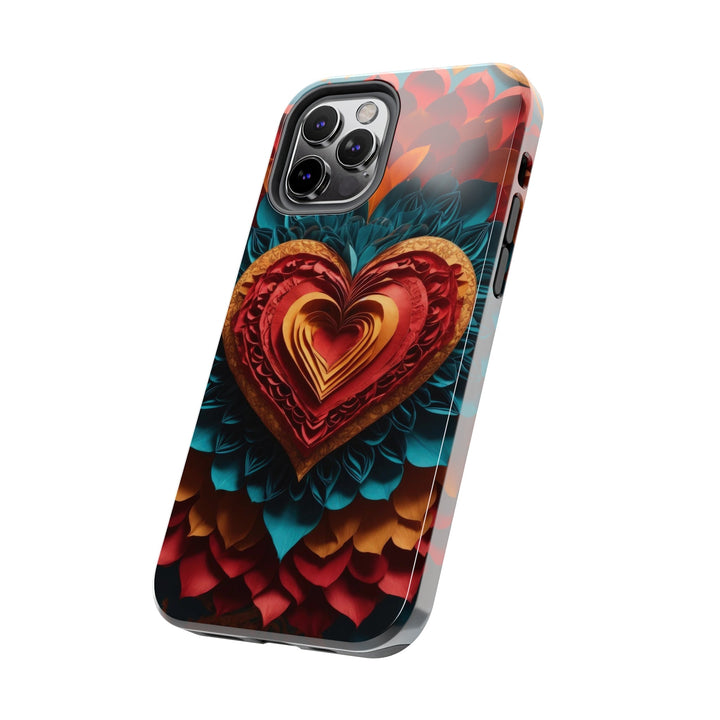 Vibrant Heart Bloom - Tough Phone Case - Phone Case - g(0D·IO) - iPhone 13 Mini - -