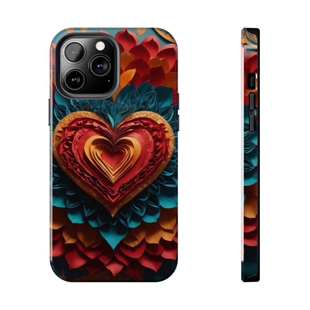 Vibrant Heart Bloom - Tough Phone Case - Phone Case - g(0D·IO) - iPhone 13 Pro Max - -