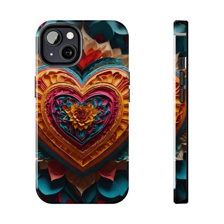 Vibrant Heart Bloom - Tough Phone Case - Phone Case - g(0D·IO) - iPhone 13 - -