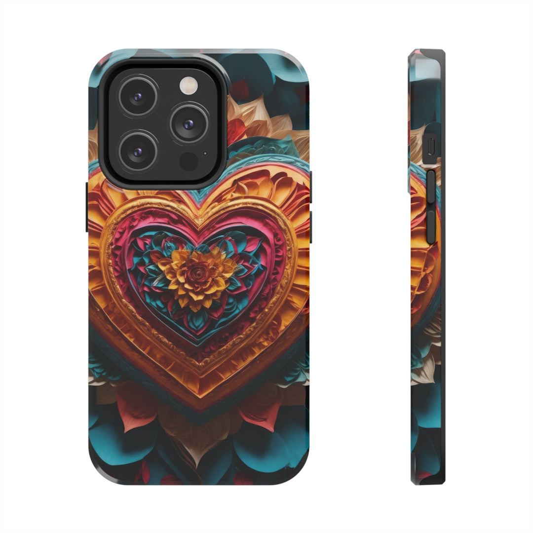 Vibrant Heart Bloom - Tough Phone Case - Phone Case - g(0D·IO) - iPhone 14 Pro - -