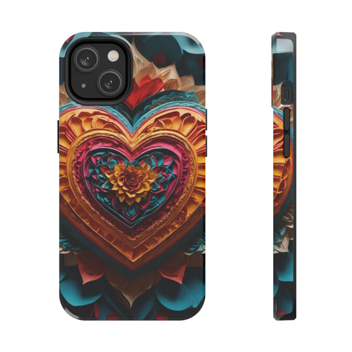 Vibrant Heart Bloom - Tough Phone Case - Phone Case - g(0D·IO) - iPhone 14 - -