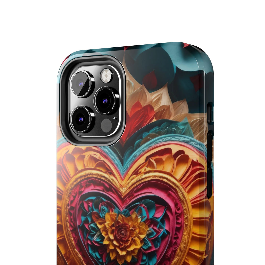 Vibrant Heart Bloom - Tough Phone Case - Phone Case - g(0D·IO) - iPhone 13 Mini - -