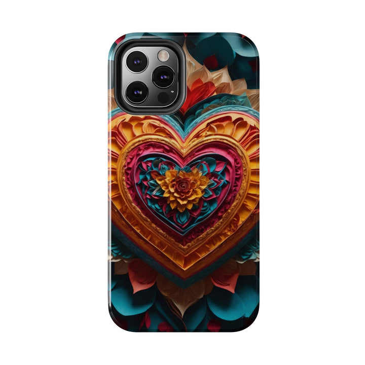 Vibrant Heart Bloom - Tough Phone Case - Phone Case - g(0D·IO) - iPhone 13 Mini - -