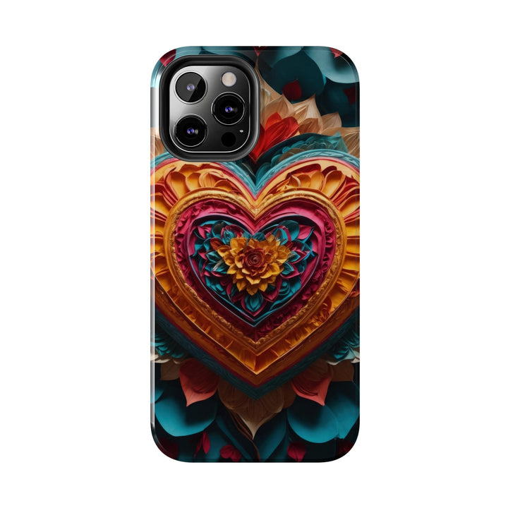 Vibrant Heart Bloom - Tough Phone Case - Phone Case - g(0D·IO) - iPhone 13 Mini - -