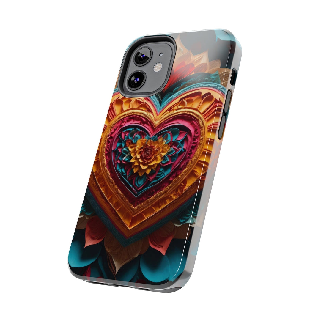 Vibrant Heart Bloom - Tough Phone Case - Phone Case - g(0D·IO) - iPhone 13 Mini - -