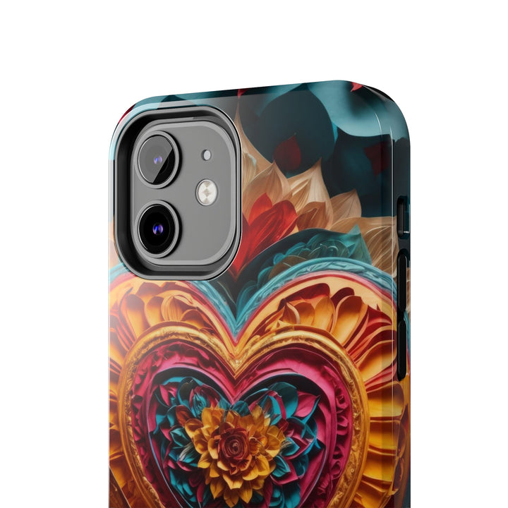 Vibrant Heart Bloom - Tough Phone Case - Phone Case - g(0D·IO) - iPhone 13 Mini - -