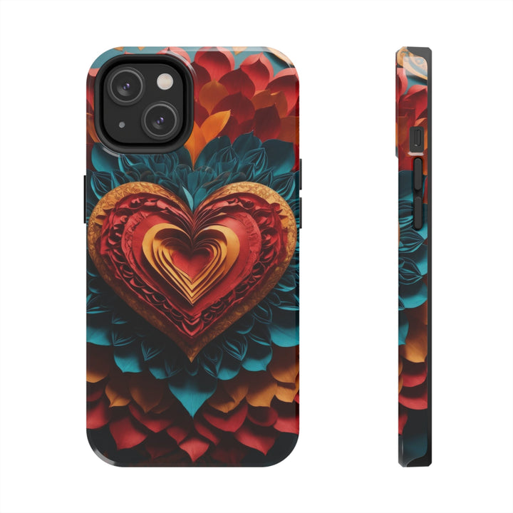 Vibrant Heart Bloom - Tough Phone Case - Phone Case - g(0D·IO) - iPhone 14 - -