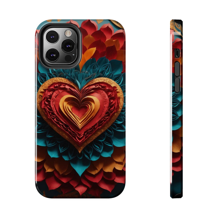 Vibrant Heart Bloom - Tough Phone Case - Phone Case - g(0D·IO) - iPhone 12 Pro - -