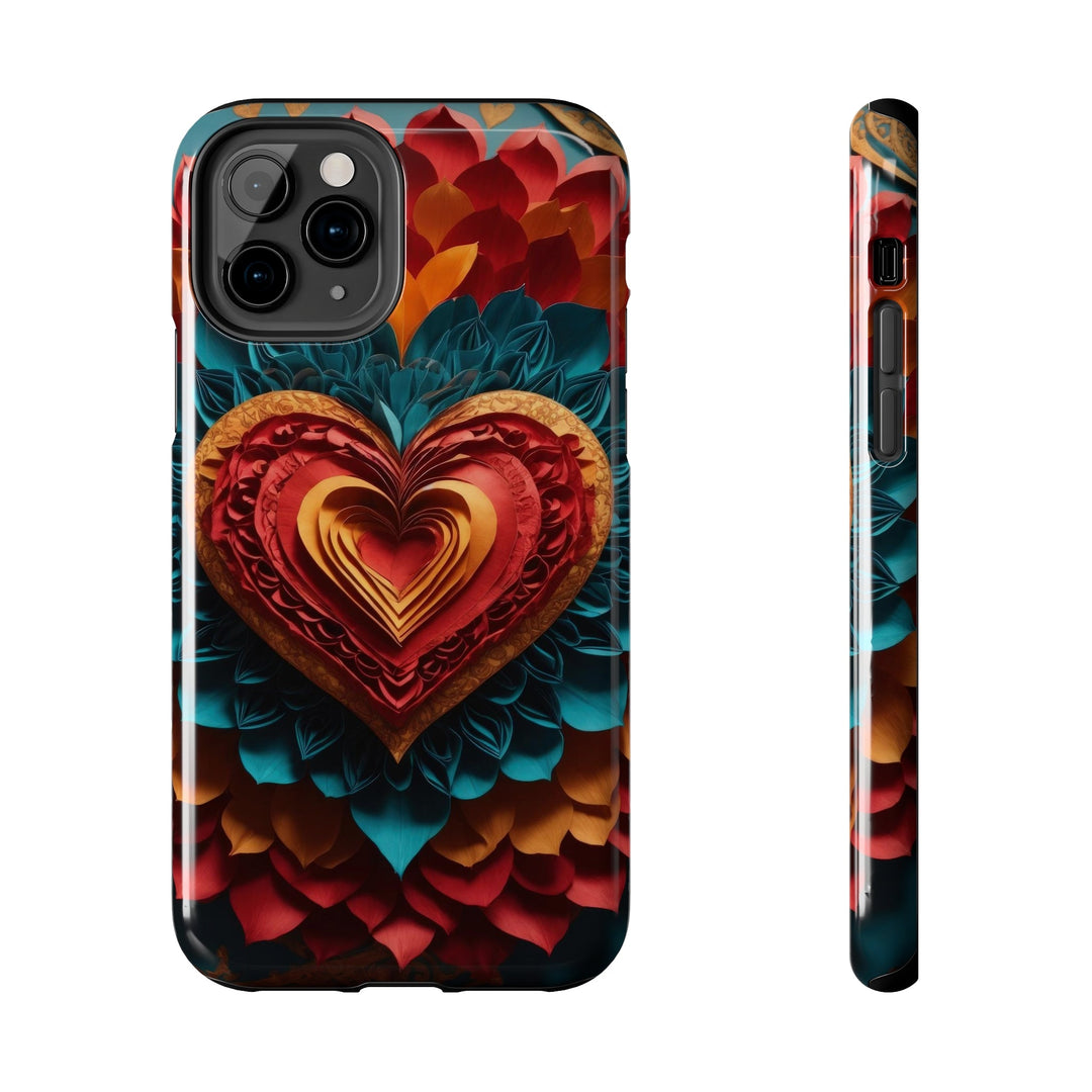 Vibrant Heart Bloom - Tough Phone Case - Phone Case - g(0D·IO) - iPhone 11 Pro - -