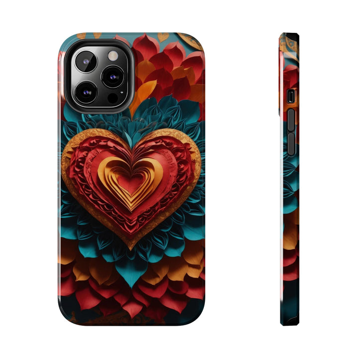 Vibrant Heart Bloom - Tough Phone Case - Phone Case - g(0D·IO) - iPhone 12 Pro Max - -