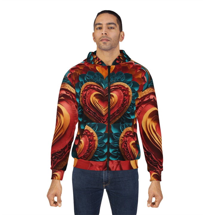 Vibrant Heart Bloom - Unisex Zip Hoodie - All Over Prints - g(0D·IO) - XS - -