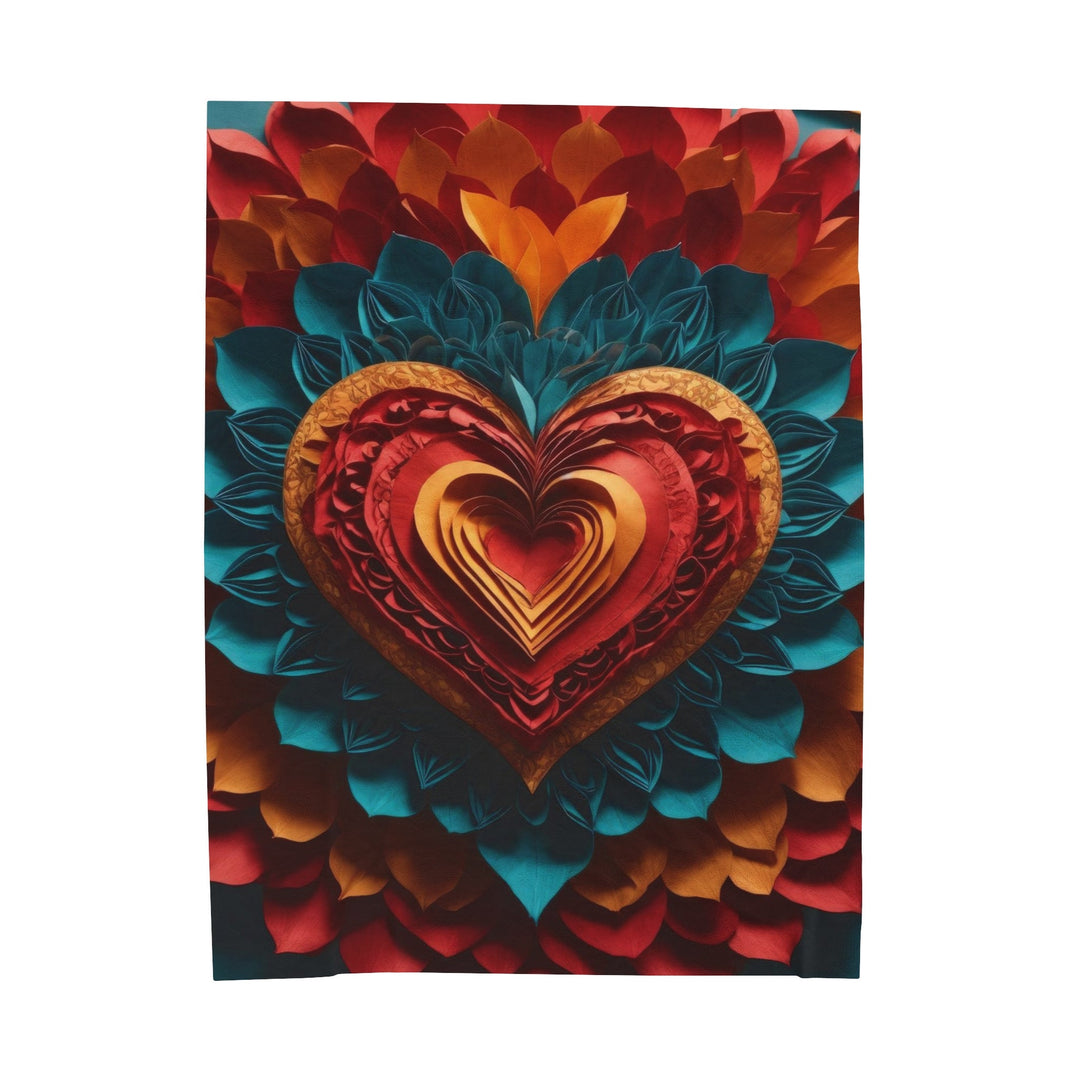 Vibrant Heart Bloom - Velveteen Plush Blanket - All Over Prints - g(0D·IO) - 60" × 80" - -