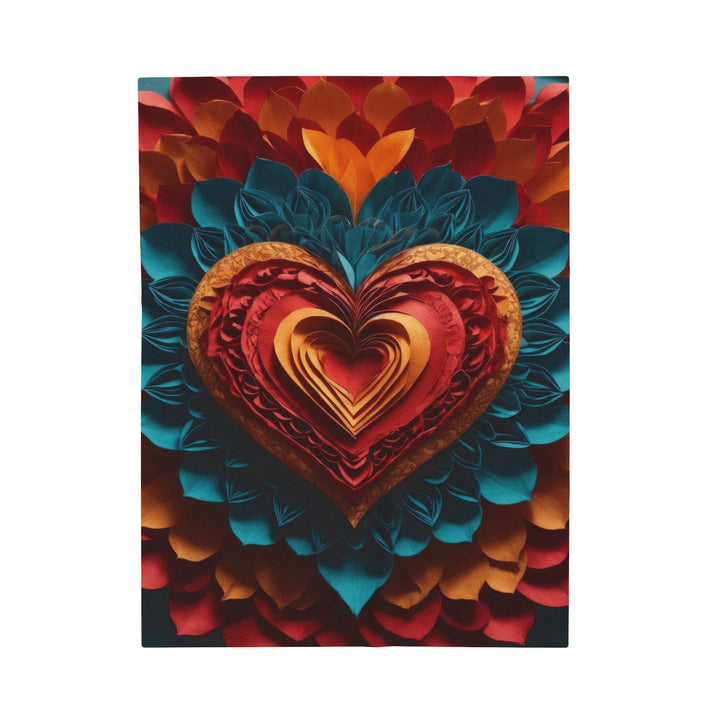 Vibrant Heart Bloom - Velveteen Plush Blanket - All Over Prints - g(0D·IO) - 30" × 40" - -