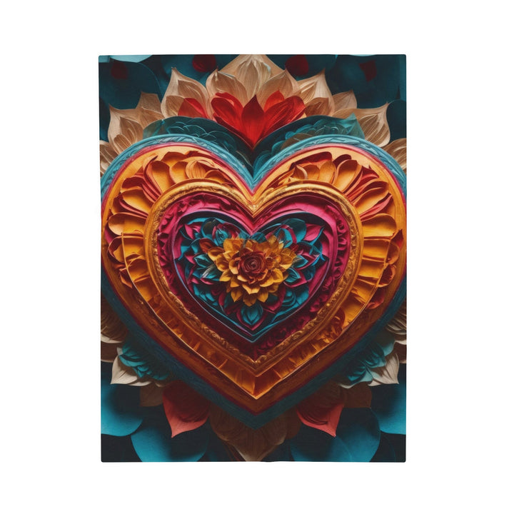 Vibrant Heart Bloom - Velveteen Plush Blanket - All Over Prints - g(0D·IO) - 30" × 40" - -