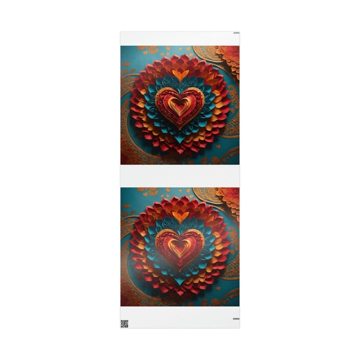 Vibrant Heart Bloom - Wrapping Paper - Home Decor - g(0D·IO) - 30'' x 72'' - Glossy -