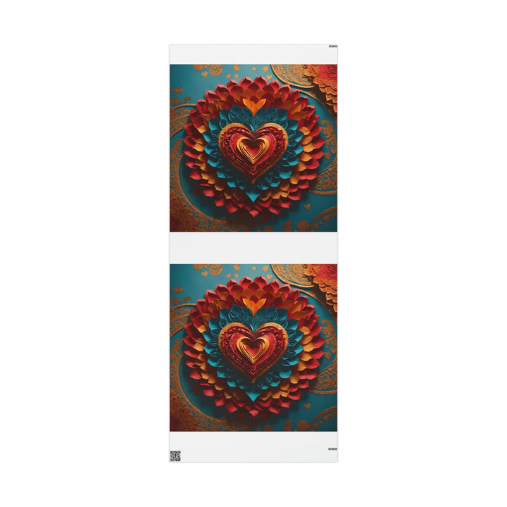 Vibrant Heart Bloom - Wrapping Paper - Home Decor - g(0D·IO) - 30'' x 72'' - Matte -