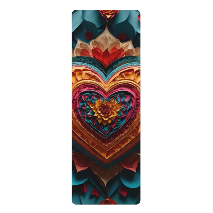 Vibrant Heart Bloom - Yoga Mat - Home Decor - g(0D·IO) - 24” x 68” - -