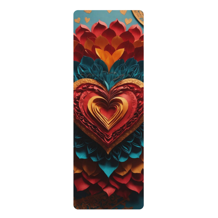 Vibrant Heart Bloom - Yoga Mat - Home Decor - g(0D·IO) - 24” x 68” - -