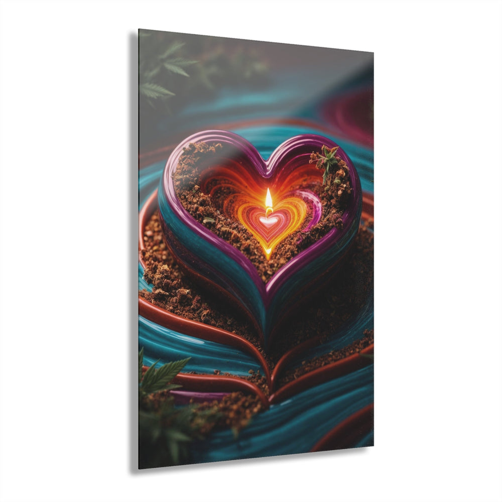 Vibrant Heart Flame - Acrylic Prints (French Cleat Hanging) - Home Decor - g(0D·IO) - 24" x 36" (Vertical) - 0.25'' -