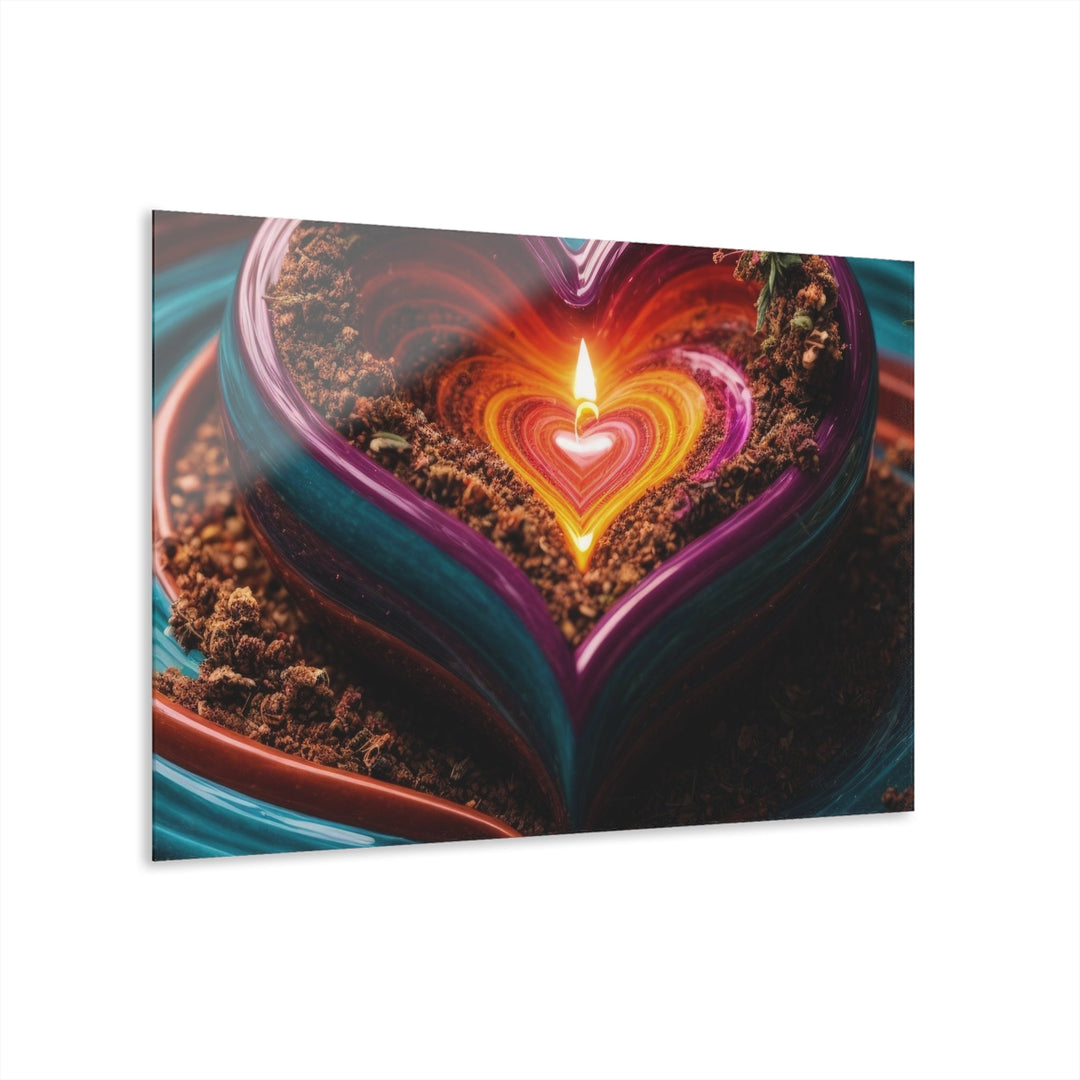 Vibrant Heart Flame - Acrylic Prints (French Cleat Hanging) - Home Decor - g(0D·IO) - 36" x 24" (Horizontal) - 0.25'' -