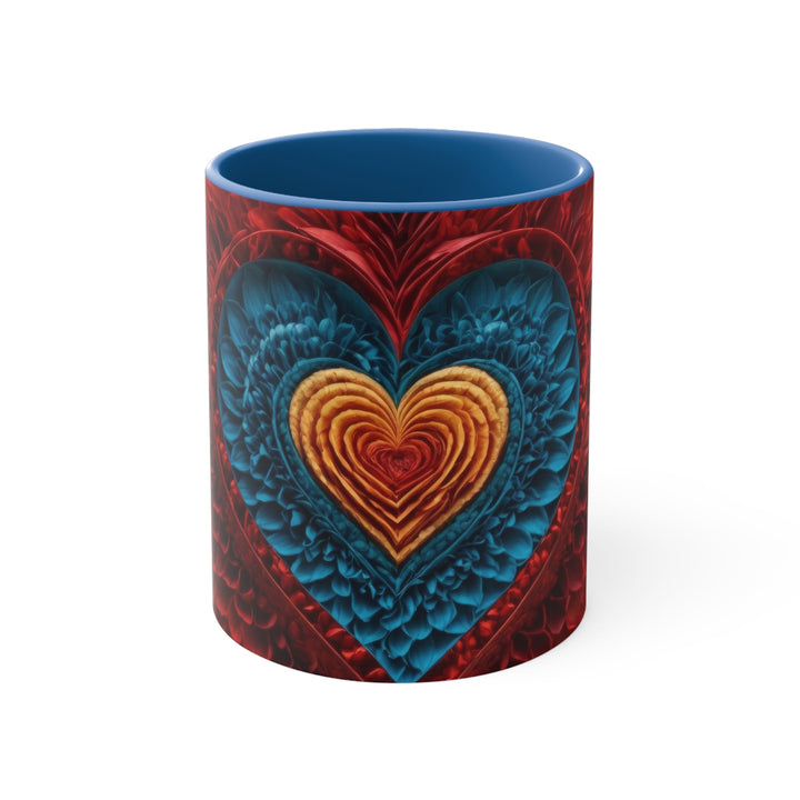 Vibrant Heart Layers - Accent Coffee Mug - Mug - g(0D·IO) - Blue - 11oz -