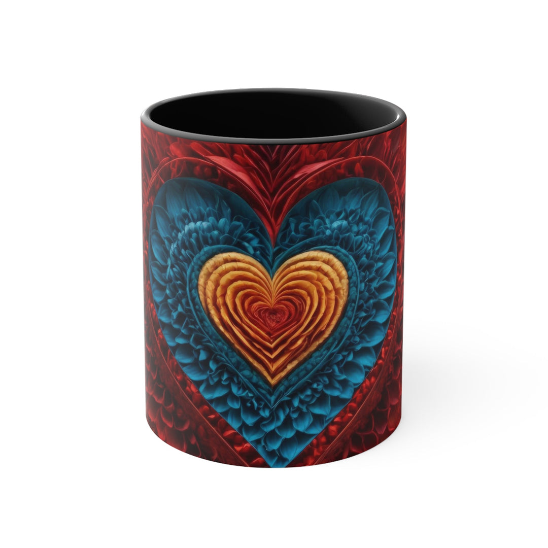 Vibrant Heart Layers - Accent Coffee Mug - Mug - g(0D·IO) - Black - 11oz -