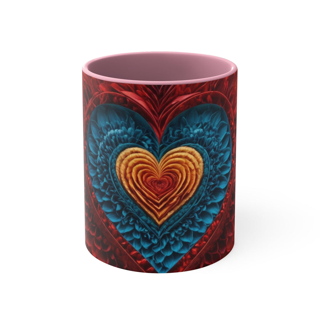 Vibrant Heart Layers - Accent Coffee Mug - Mug - g(0D·IO) - Pink - 11oz -