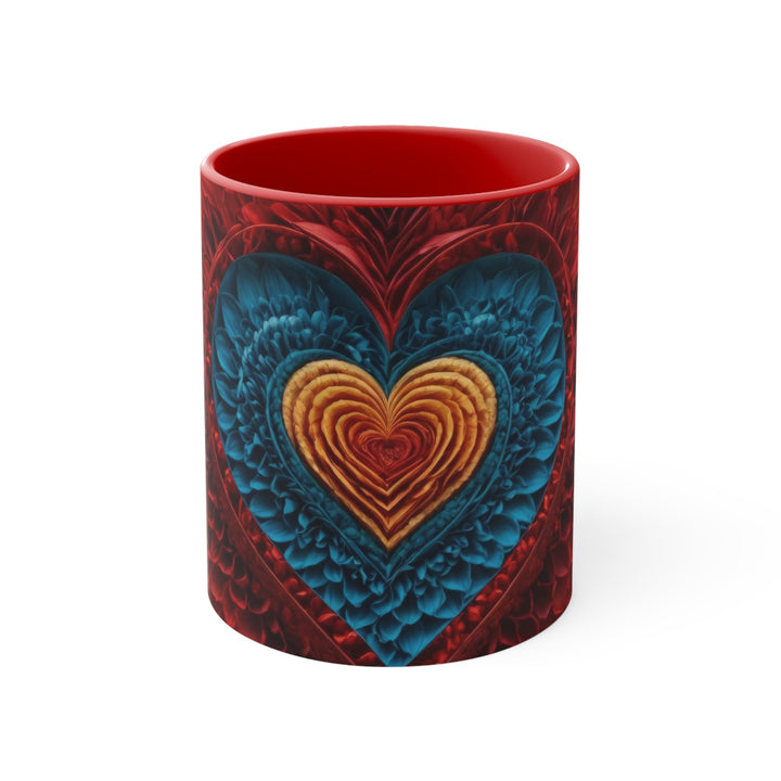 Vibrant Heart Layers - Accent Coffee Mug - Mug - g(0D·IO) - Red - 11oz -