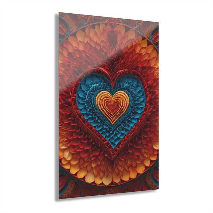 Vibrant Heart Layers - Acrylic Prints (French Cleat Hanging) - Home Decor - g(0D·IO) - 24" x 36" (Vertical) - 0.25'' -