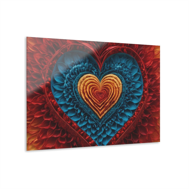 Vibrant Heart Layers - Acrylic Prints (French Cleat Hanging) - Home Decor - g(0D·IO) - 36" x 24" (Horizontal) - 0.25'' -