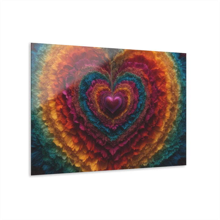 Vibrant Heart Layers - Acrylic Prints (French Cleat Hanging) - Home Decor - g(0D·IO) - 36" x 24" (Horizontal) - 0.25'' -