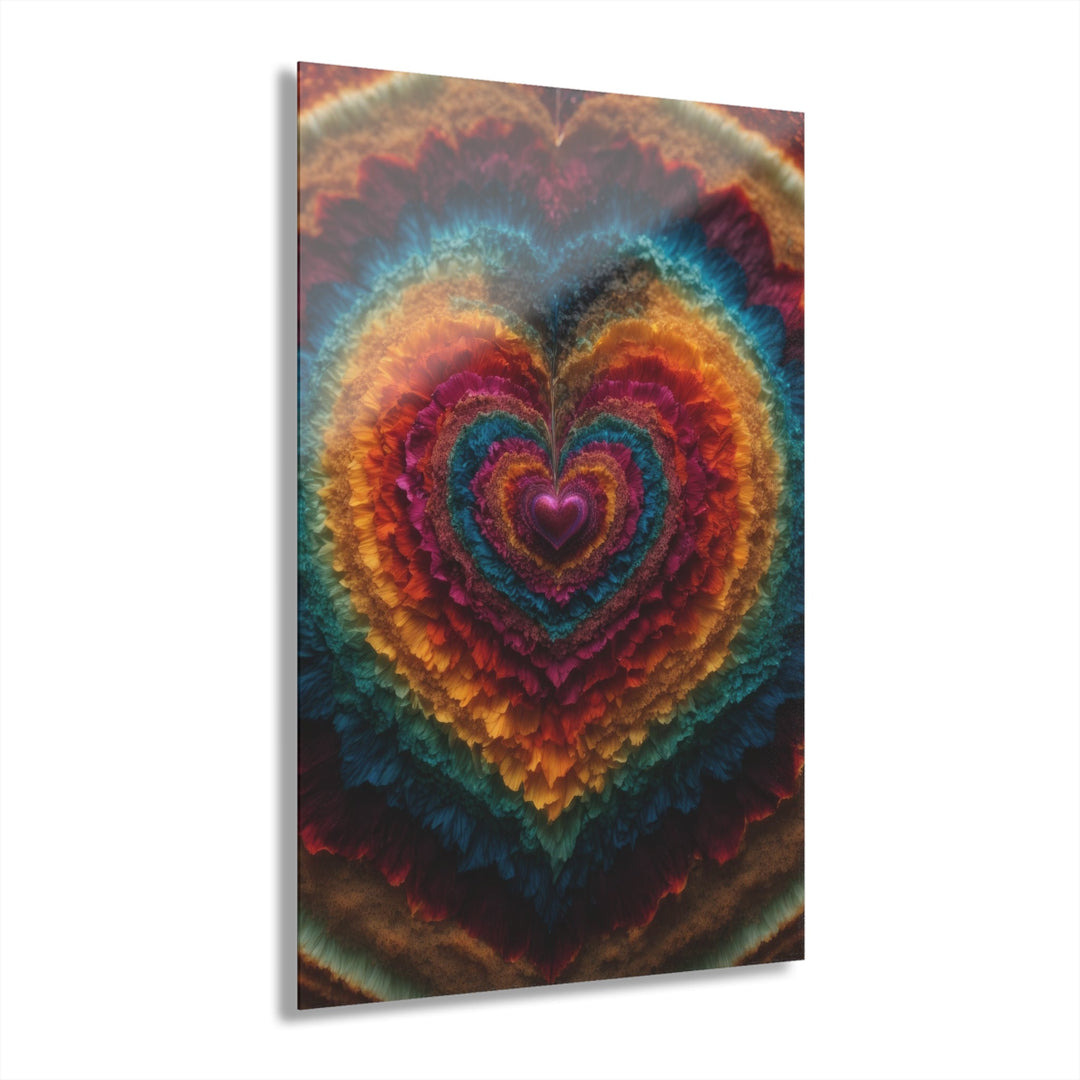 Vibrant Heart Layers - Acrylic Prints (French Cleat Hanging) - Home Decor - g(0D·IO) - 24" x 36" (Vertical) - 0.25'' -