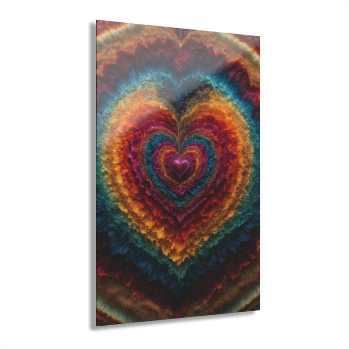 Vibrant Heart Layers - Acrylic Prints (French Cleat Hanging) - Home Decor - g(0D·IO) - 24" x 36" (Vertical) - 0.25'' -