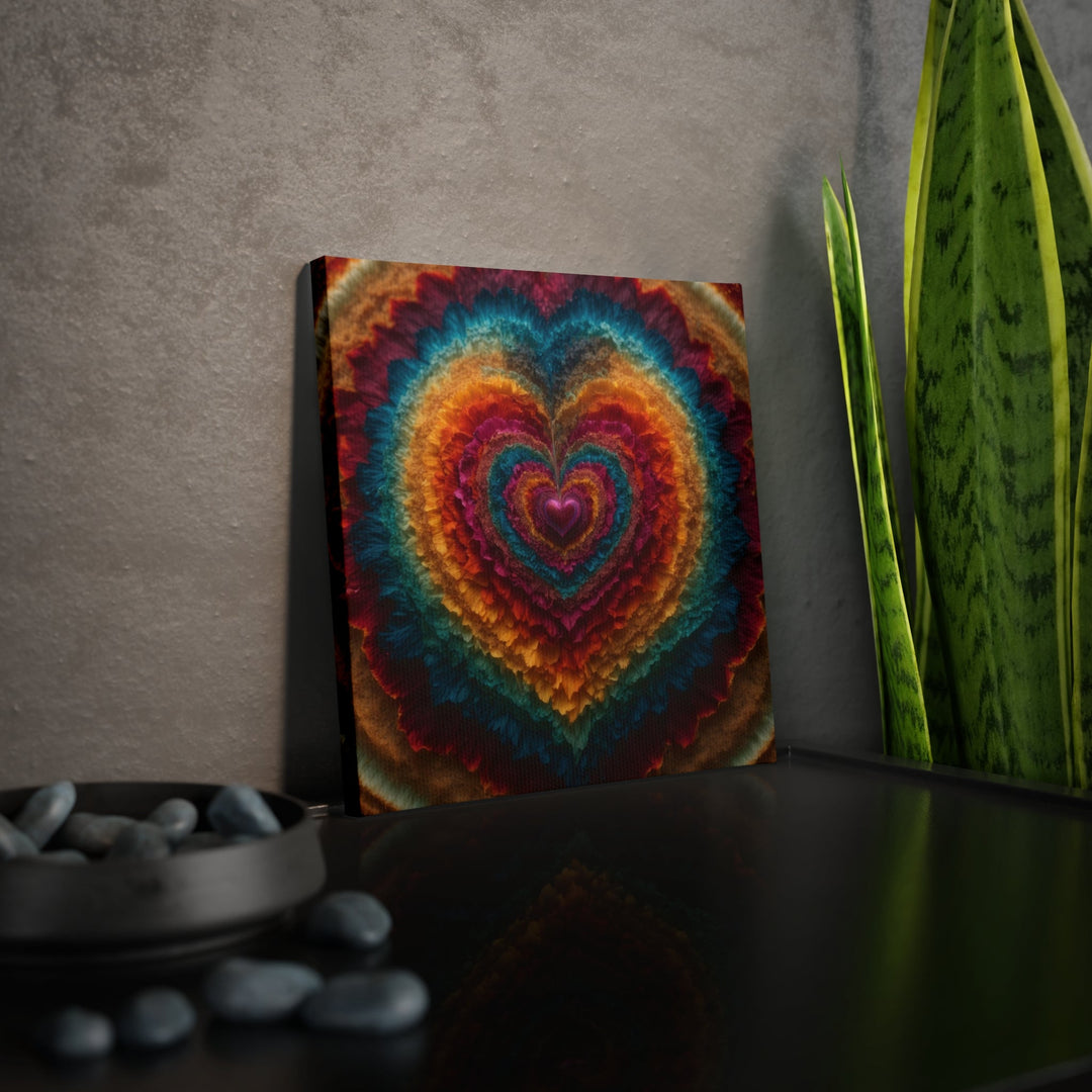 Vibrant Heart Layers - Canvas Photo Tile - Canvas - g(0D·IO) - 8" x 8" (Square) - 0.5" -