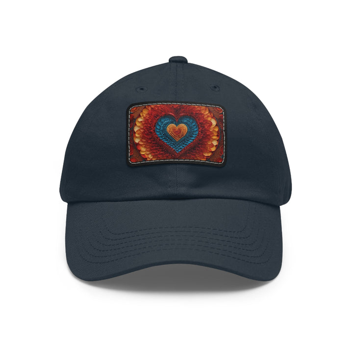 Vibrant Heart Layers - Dad Hat - Hats - g(0D·IO) - Navy / Black patch - Rectangle - One size