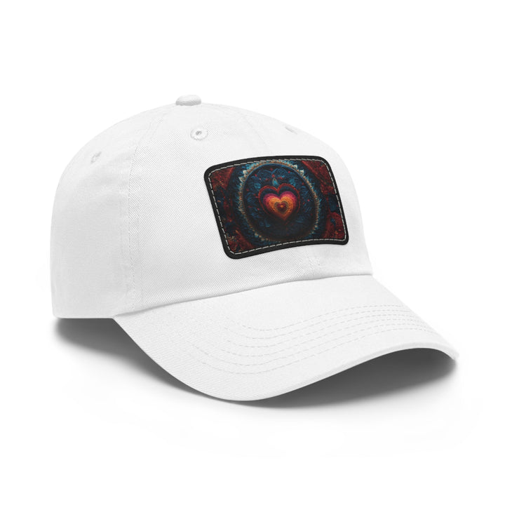 Vibrant Heart Layers - Dad Hat - Hats - g(0D·IO) - White / Black patch - Rectangle - One size