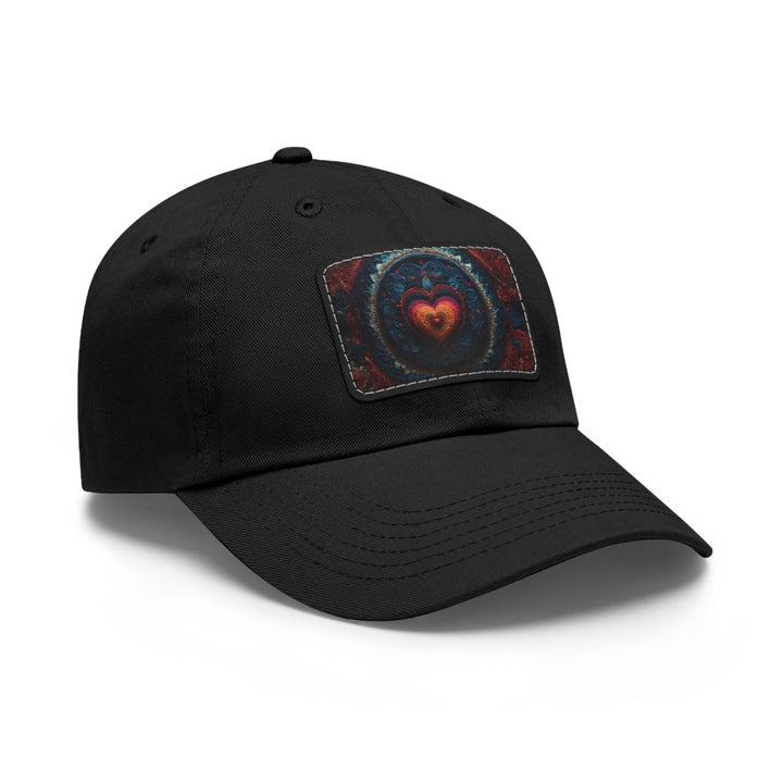 Vibrant Heart Layers - Dad Hat - Hats - g(0D·IO) - White / Black patch - Rectangle - One size