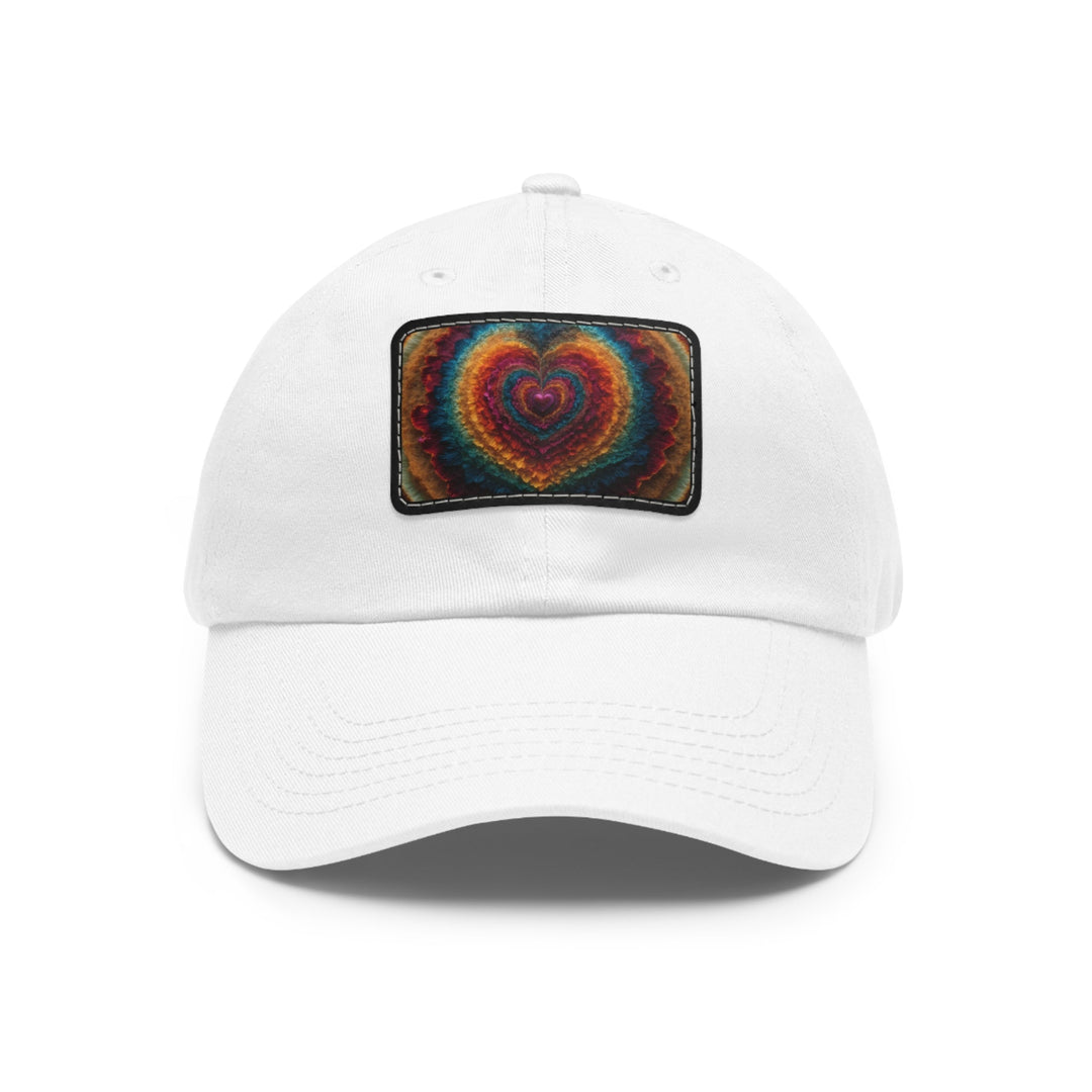 Vibrant Heart Layers - Dad Hat - Hats - g(0D·IO) - White / Black patch - Rectangle - One size